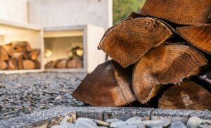 Firewood Bundle in a Garden